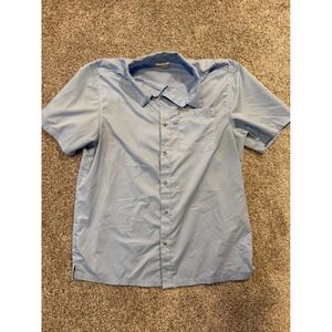 Columbia PFG‎ Mens Short Sleeve Fishing Shirt Button Up Light Blue Large